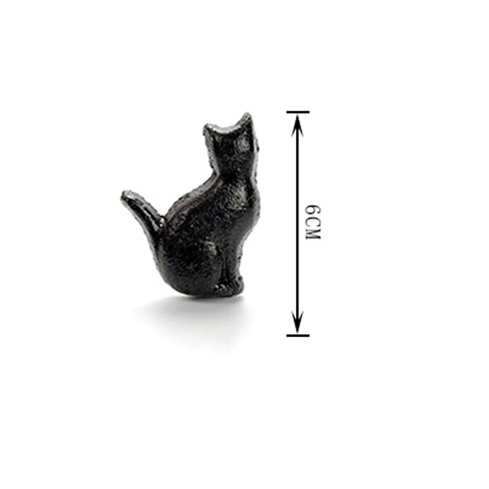 Closet 3D Cabinet Matt Black Cat Shaped Cute Part Cupboard Drawer Handle Pull Knob Home Wardrobe Cast Iron Furniture Hardware