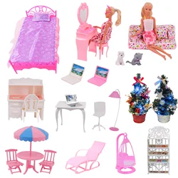 Accessoires pour maison de poupée, meubles, arbre de noël, chaise, chaussures, miroir pour barbie, accessoires BJD Kelly 1:12, jouets de bricolage 