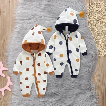 

New Born Baby Girl Boy Romper Clothes Newborn Unisex Baby Boy Winter Clothes Girl Dot Print Romper Baby Costume Jumpsuit Onesie