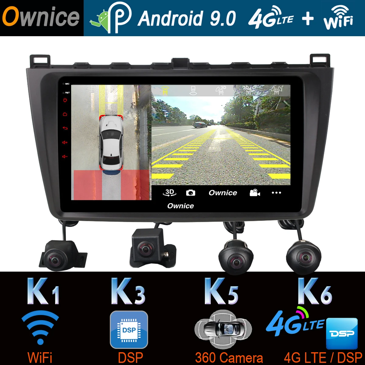 Perfect 9" 360° Panoramic Android Car DVD Player For Mazda 6 Mazda6 II Ultra 2010 2011 2012 2013 2014 2015 GPS Radio DSP CarPlay 4G LTE 1