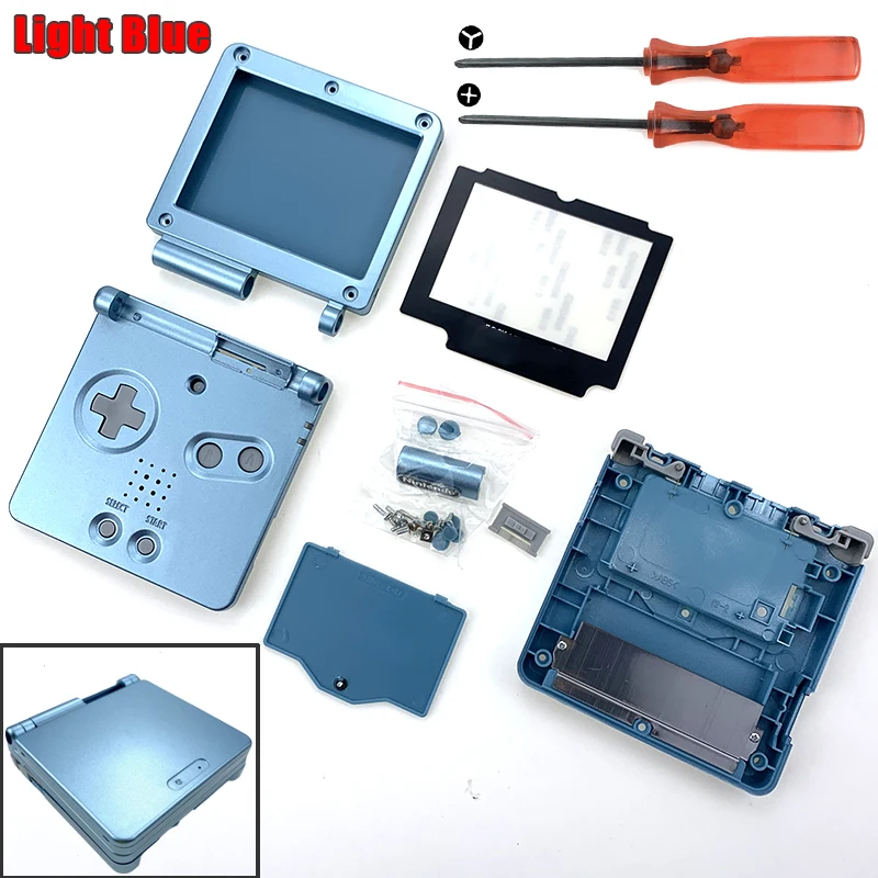 Light Blue Новое поступление! Полная замена корпуса для nintendo Gameboy Advance SP для GBA SP чехол для игровой консоли аксессуары - Цвет: Light Blue