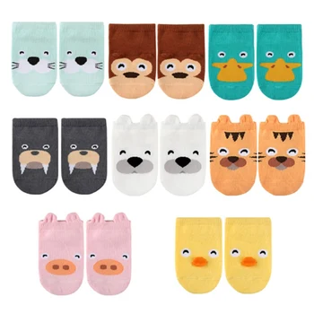 

Baby Cute Cartoon Animal Pattern Cotton Baby Socks Breathable Anti-Slip Floor Baby Socks Fit for 2-4 Years Old
