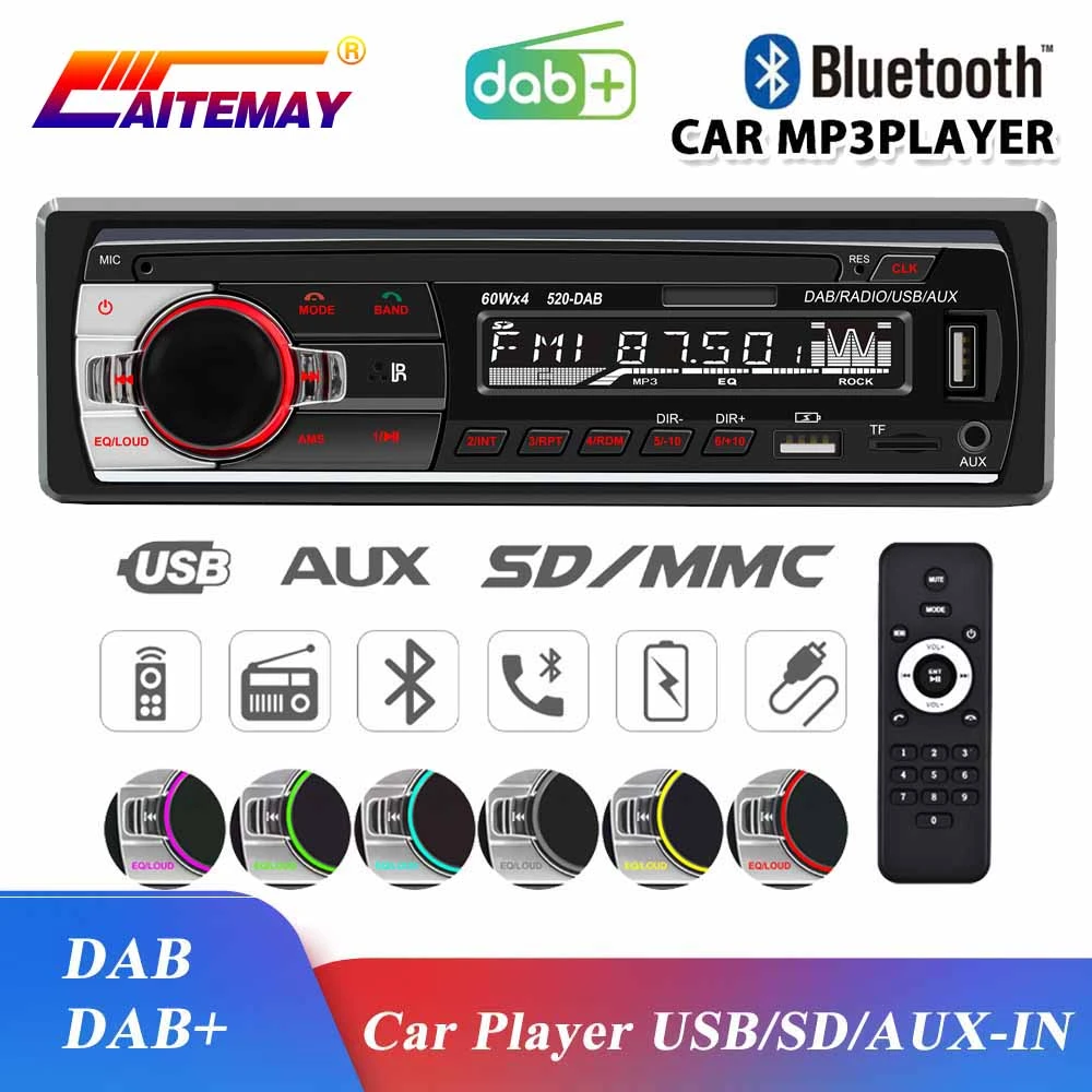 Promotie ontploffen Bank DAB Car Radio 1DIN Bluetooth Handsfree USB SD Card Autoradio Stereo Car  Audio MP3 FM AUX LCD Dispaly Radio Audio Cassette Player|Car Radios| -  AliExpress