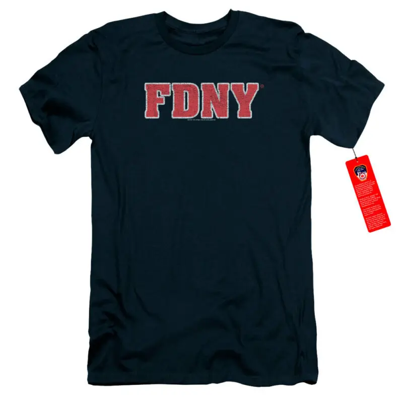 FDNY облегающая футболка с логотипом New York Fire Dept темно-синяя | Мужская одежда