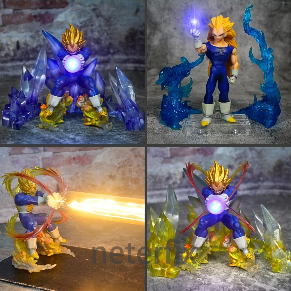 

Anime Dragon Ball Z Led Light Super Saiyan Vegeta Battle State Final Flash PVC Action Figure Collectible Model Toy