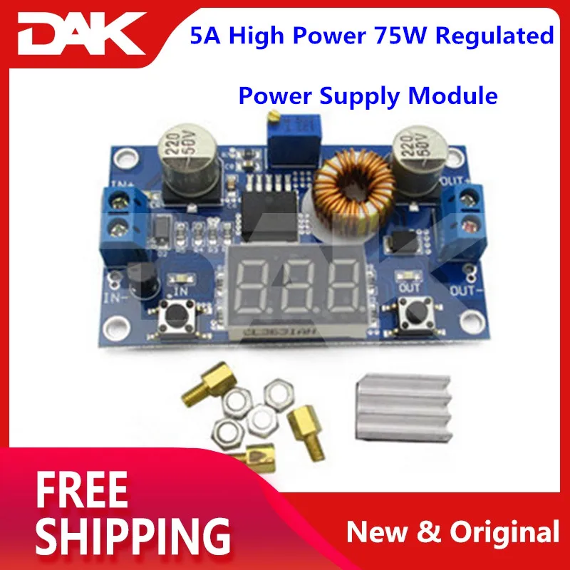LM2596S DC-DC DC Регулируемый понижающий Регулируемый источник питания, зарядная Модульная плата 3A 5A 75 Вт 24 В до 12 В/5 В - Цвет: 5A 75W Supply