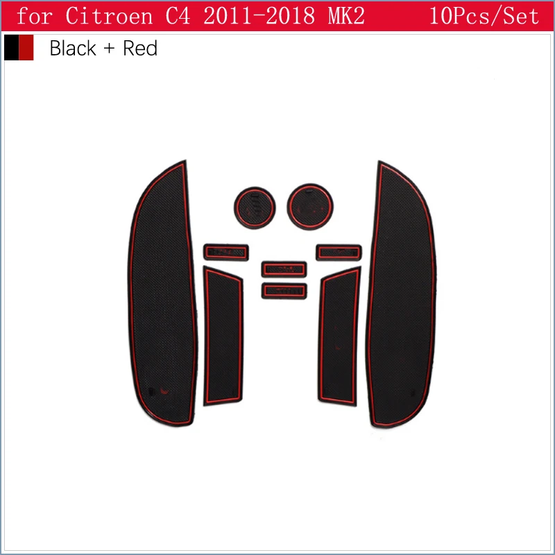 Противоскользящий резиновый коврик со слотом для ворот и чашки Citroen C4 2011 2012 2013 2014
