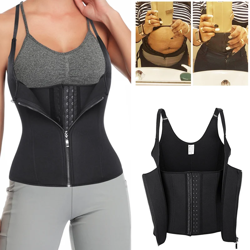 

Waist Trainer Neoprene Body Shaper Sauna Sweat Vest Tummy Reduce Shapewear Trimmer Belt Women Slimming Sheath Fitness Corset Top