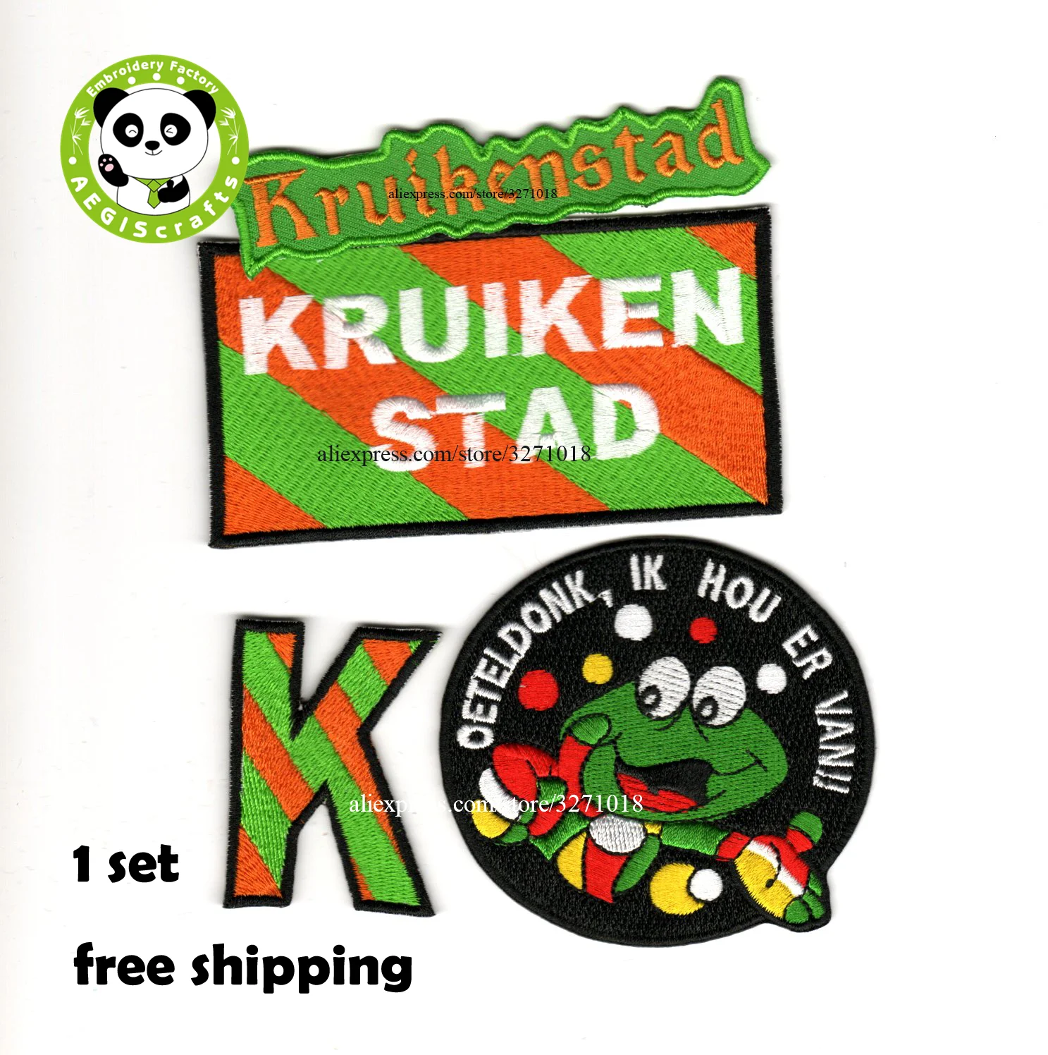 

2020 Kruikenstad carnaval embleem embroidery badge 1 set with 4 pcs free shipping