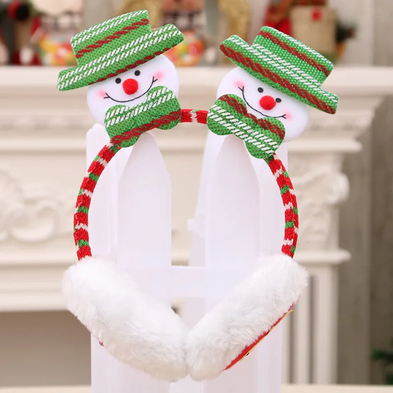 Рождественская повязка на голову, наушники для взрослых и детей, наряды на Рождество, красный цвет, большая голова рога, пряжка шпилька для волос, подарок, наушники