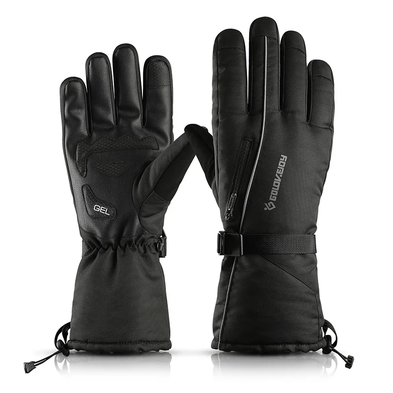2 ski gloves Зимние водонепроницаемые перчатки для катания на лыжах с сенсорным экраном толстые теплые ветрозащитные карманные нескользящие перчатки для катания на сноуборде перчатки для катания на лыжах - Цвет: 2 ski gloves