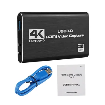 

HD 1080P HDMI Recording Box Video Record Card USB3.0 Driver Plug And Play Live Streaming Universal 3.5 Mm Mic Input Meeting 4K