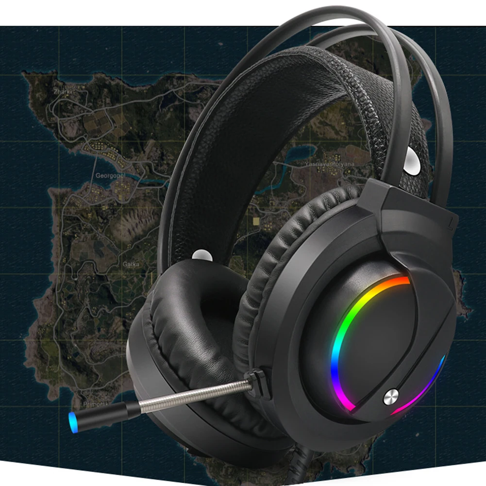 K1 RGB 7 1 Sound USB Wired Headset Over Ear Gaming Headphone w Microphone