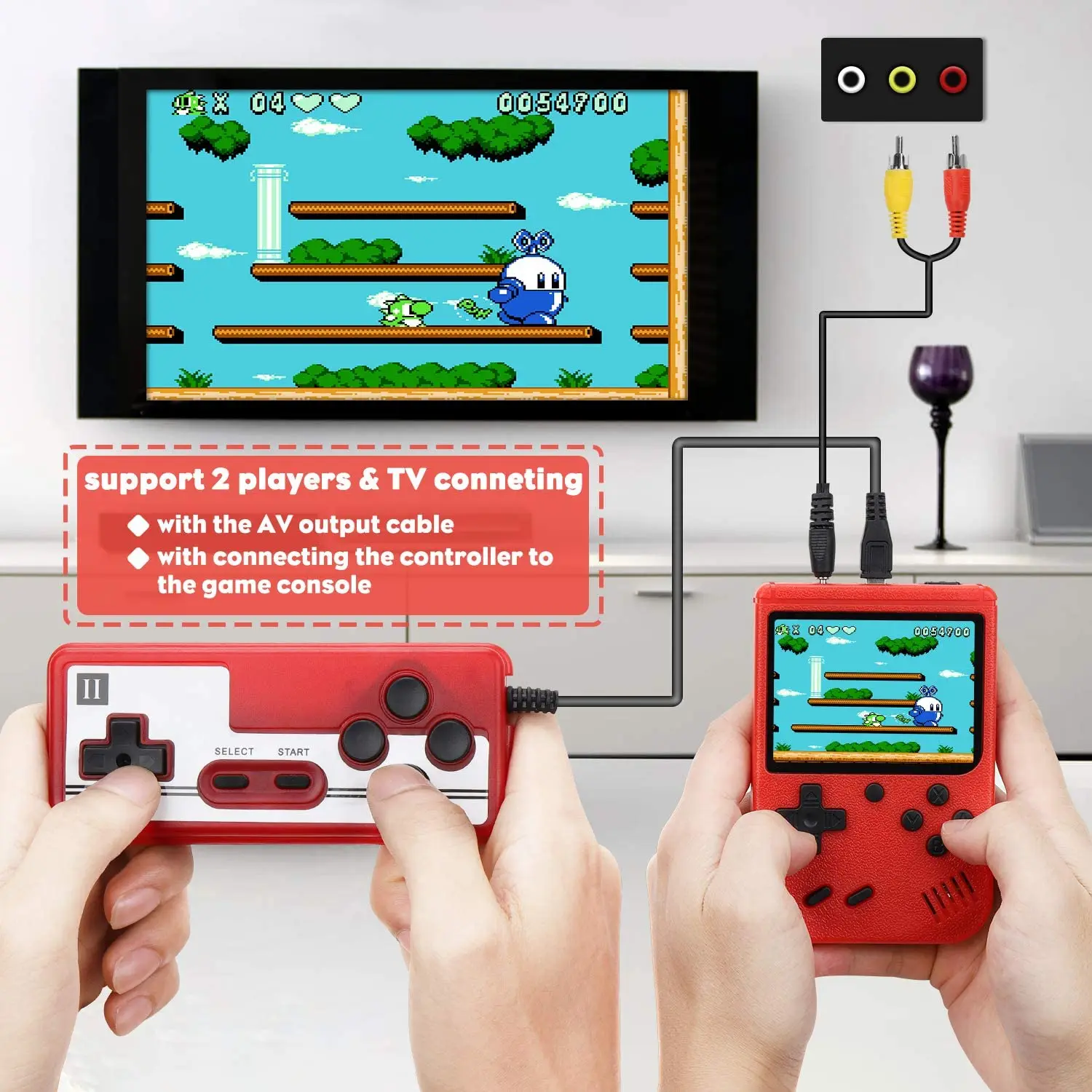 Mini console de jeu vidéo portable rétro 8 bits pour enfant 3 0 pouces LCD  couleur joueur de jeu avec 400 jeux intégrés, ✓ Meilleur prix au Maroc