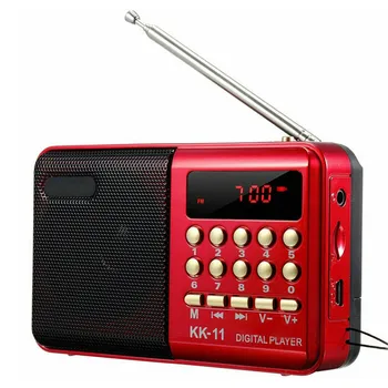 

Digital FM Radio Portable Mini Music Player Pocket Radio Speaker Rechargeable Sound Recorder