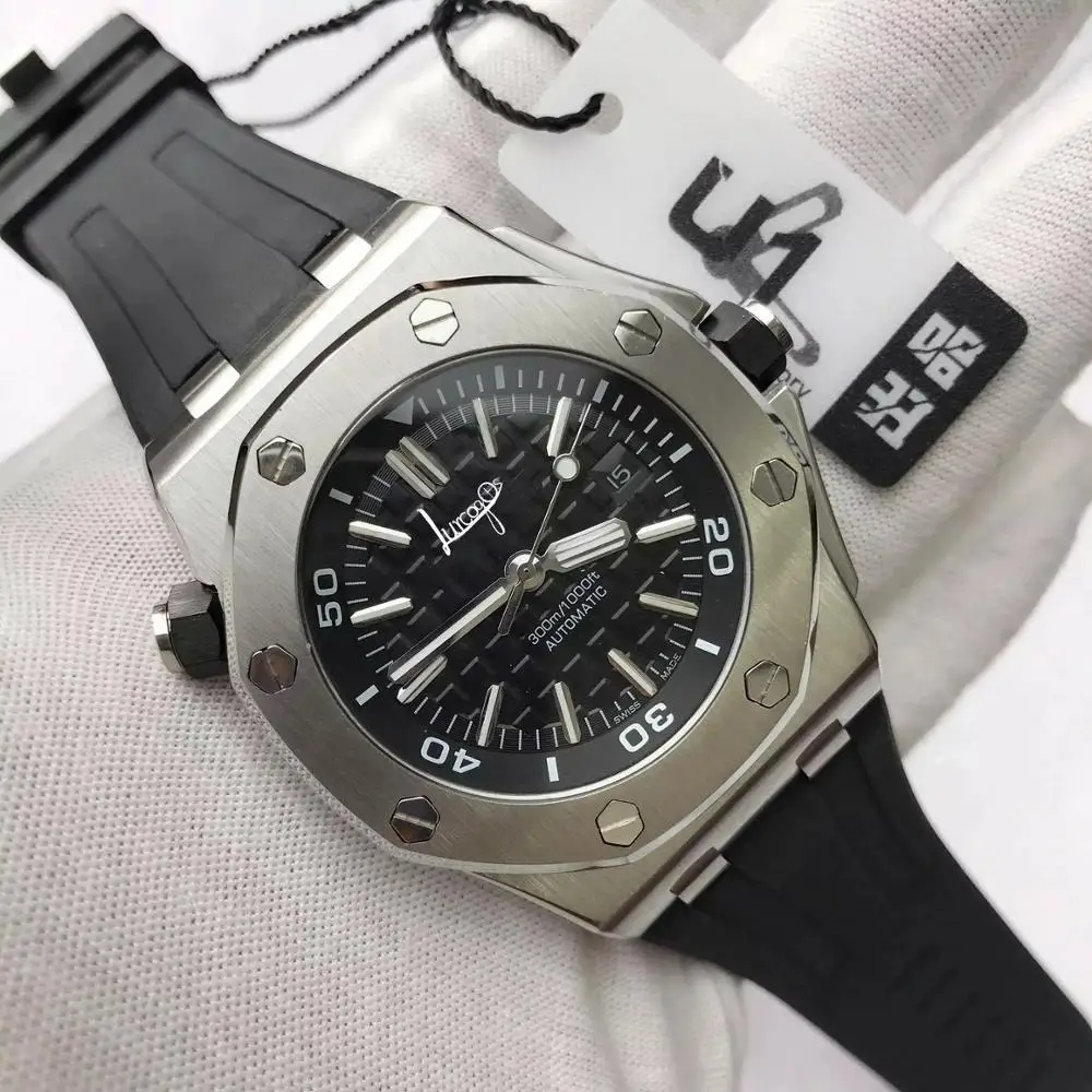 

U1 Factory A+P Luxury Brand men watch black strap automatic self-wind Luminous top quality royal-oaks watches AAA+ 1ï¼š1
