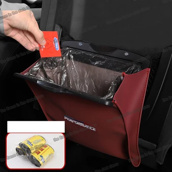

Lsrtw2017 Fiber Leather Car Hanging Car Trash Can Storage Bag for Bmw