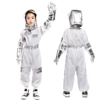

Toddler Kids Astronaut Costume Jumpsuit Space Pretend Play Outfit with Hat Glove 40JF