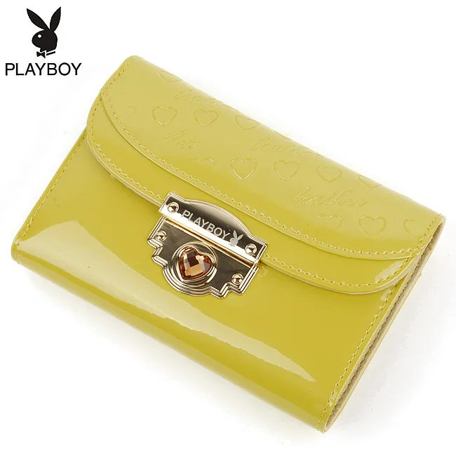 

Shoppe Genuine Product PLAYBOY Women's Wallet Cowhide Long Two Fold Bright Skin Genuine Leather Wallet Extra-value