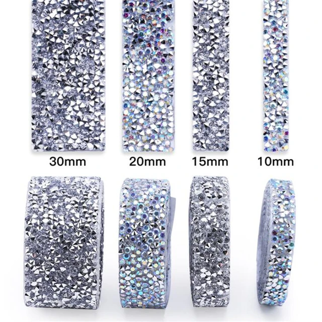 Self Adhesive Rhinestone Strips Diamond Bling Crystal Ribbon Wrap