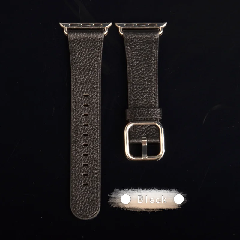 Классический ремешок Kebitt из натуральной кожи для apple watch series 5 4 3 2 1 iwatch5 ремешок 38 40 мм 42 44 мм один тур полосы - Цвет ремешка: Black