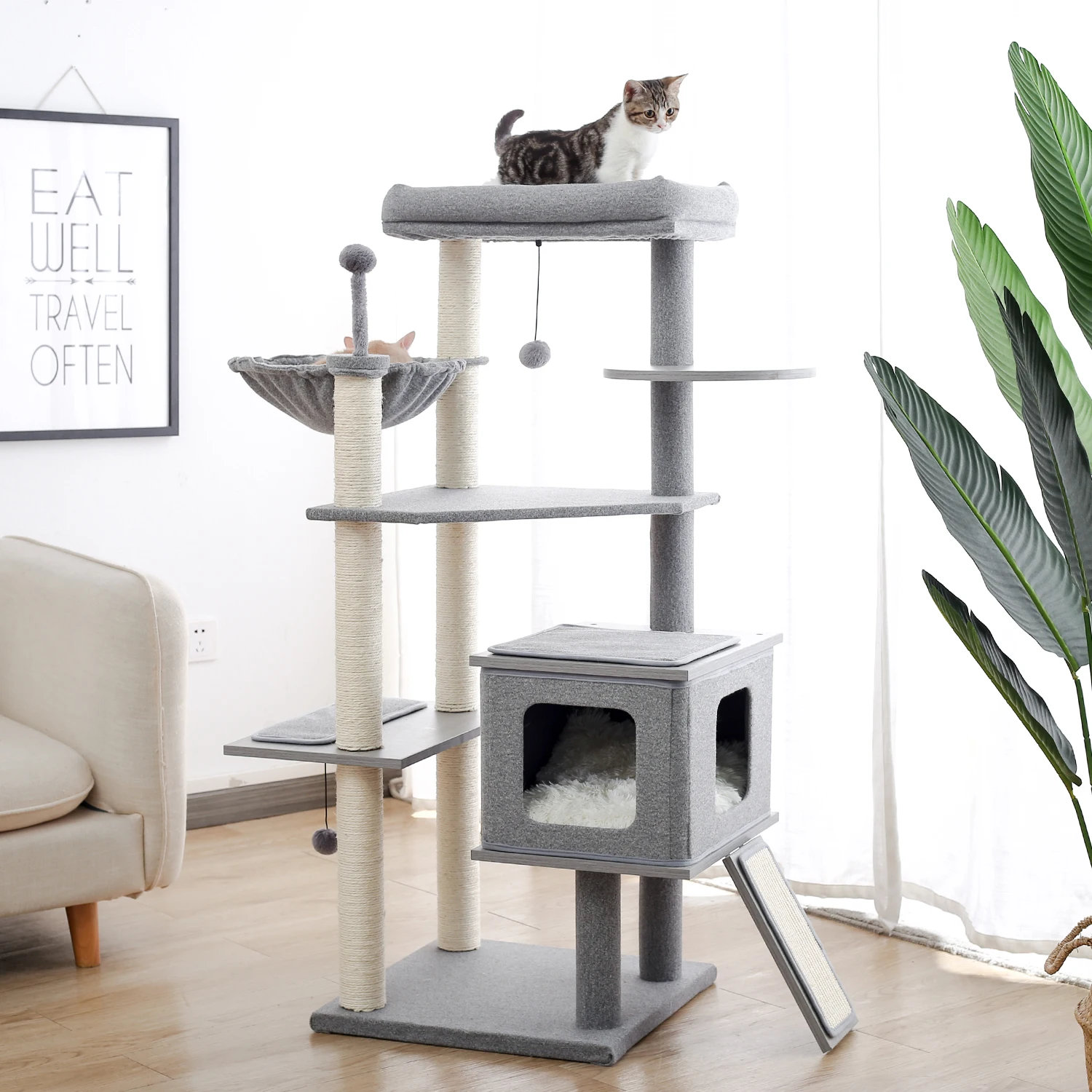 US $16.79 Pet Cat Tree Condo House Scratcher Scratching Post Climbing Tree Toys for Cat Kitten Protecting Furniture Fast Domestic Delivery