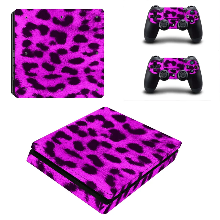 Leopard Style Skin Sticker for PS4 Slim PlayStation 4 Slim Console & Controllers Decal Vinyl Skins Accessories Style 1 