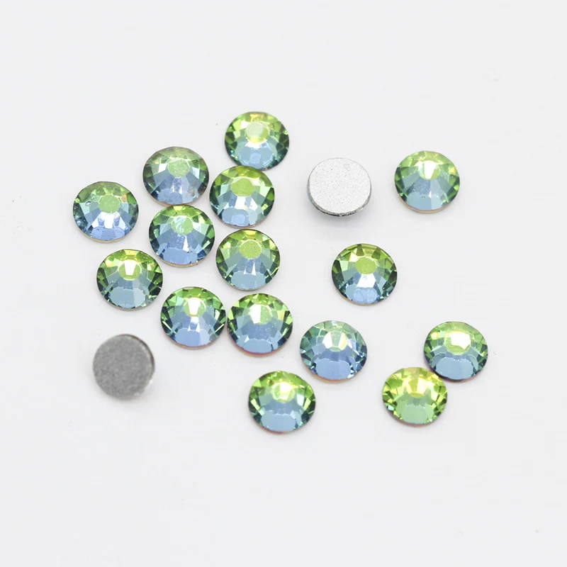 

SS3-SS34 Green flame Rainbow Crystal No Hotfix Flatback Rhinestone 3D Nail Art Tips strass Decoration Wedding cards making beads