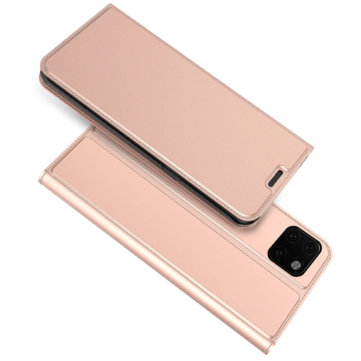 Для iPhone 11/11 Pro/11 Pro Max чехол из искусственной кожи полная защита флип-подставка, гнездо для карточек кошелек чехол для телефона iPhone Xi Coque - Цвет: Rose Gold