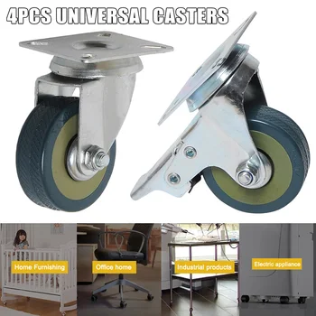 

Newly Sale PVC Casters 4pcs Casters Heavy Duty 2/3 Inch Pneumatic Caster Wheels No Noise Wheels L9 #2