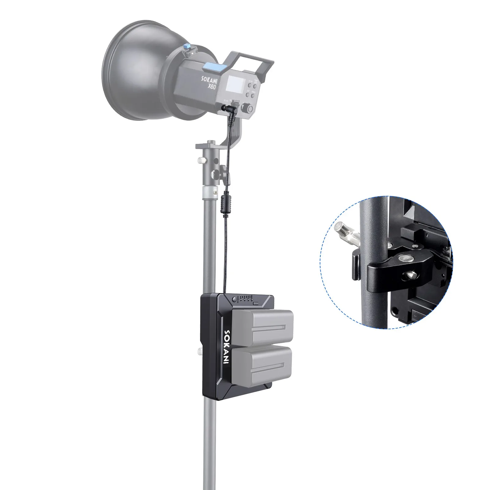 Sokani Adapter Plate D-Tap Output for Sony NP-F970 F750 F550 with V-Mount Adapte