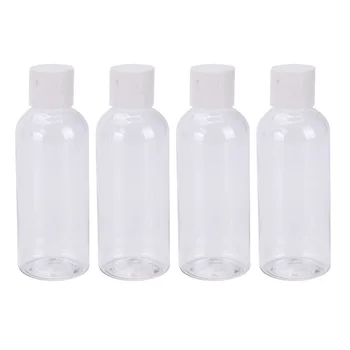 

4pcs/set Reusable Shampoo Mini Household 100ml Easy Clean Portable Save Space Plastic Transparent Travel Bottle