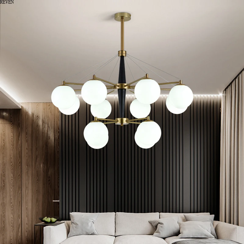 

Nordic Modern style living room bedroom minimalist restaurant Chandeliers NordicGolden glass ball Chandeliers