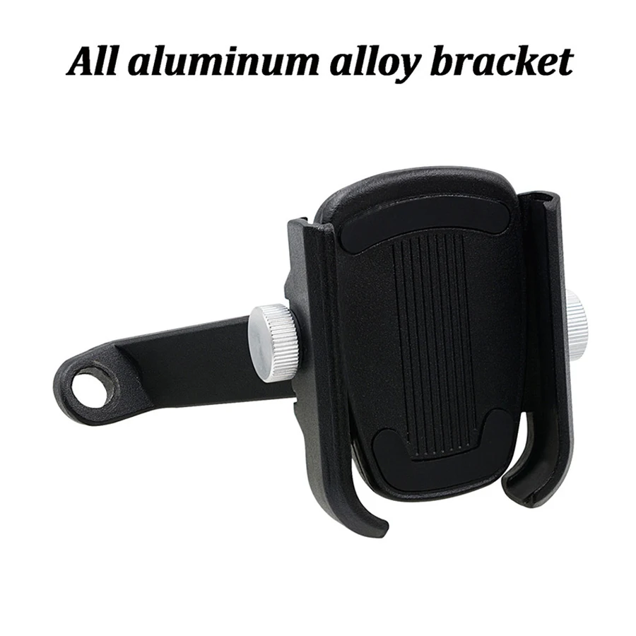 

Universal Motorcycle Phone Navigation Bracket Black 360 Degree Rotating Aluminum Alloy