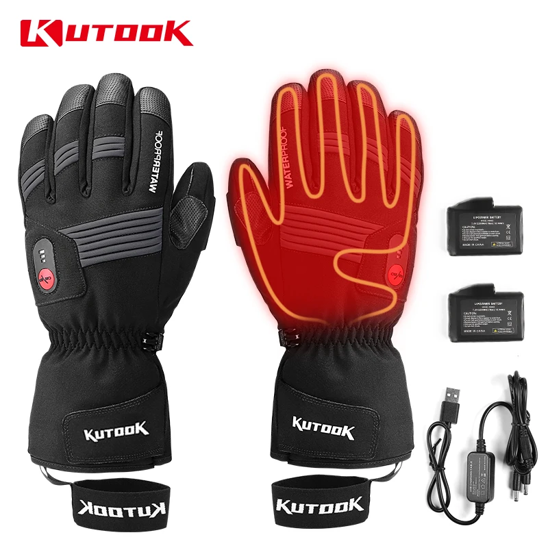KUTOOK Heated Gloves Ski Gloves USB RechargeableThermal Waterproof