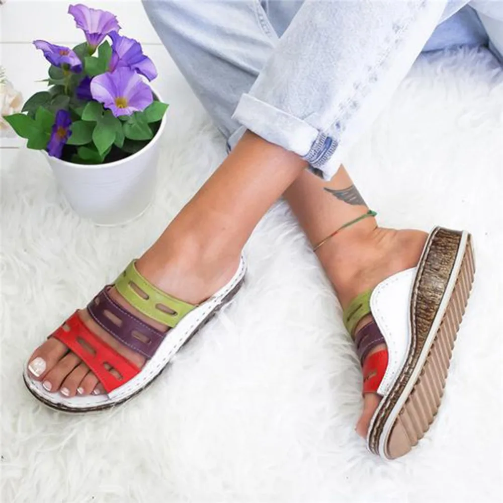 Summer-women-slippers-Rome-Retro-three-color-casual-shoes-Thick-bottom-wedge-open-toe-sandals-beach