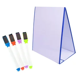 Placa magnética dupla face seca apagar quadro branco mesa dobrável escrita desenho quadro branco com 4 canetas de quadro branco para crianças