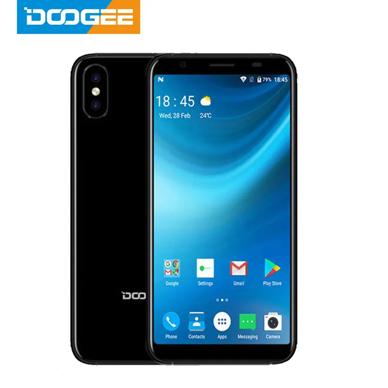 DOOGEE X55 Смартфон Android 7 0 5 дюймов HD 18:9 MTK6580 4 ядра 16 Гб Встроенная память двойной