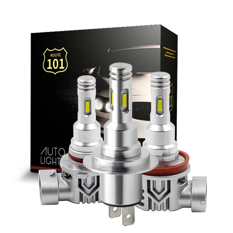 

Route101 H7 LED Headlight 4-Sided Car Bulb White Kit H11 HB3 HB4 9006 Mini Diode Headlamp H8 Yellow Fog Light Ice Lamp for Auto