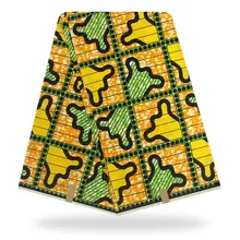 Желтый цвет настоящий Датская восковая гарантировано натуральный воск 6 ярдов африканская Анкара швейная ткань хлопок для вечерние платья Y90814-12