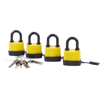 

4pcs 40mm Waterproof Keyed Alike Lock Laminated Padlock Pad Same Key Gate Door