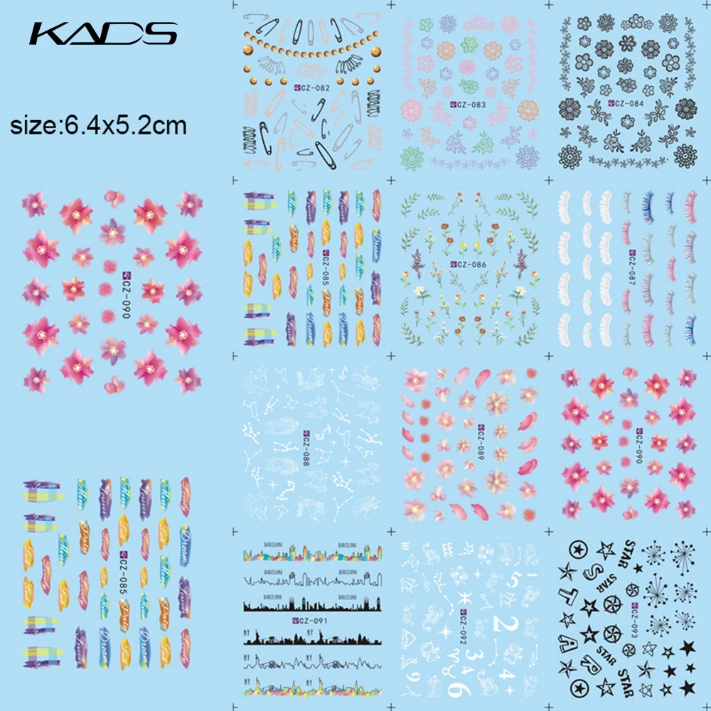 KADS стикер для дизайна ногтей s слайдеры Рождественский цветок перо дизайн наклейки для ногтей аксессуары для переноса воды клей наклейки для ногтей - Цвет: No.4
