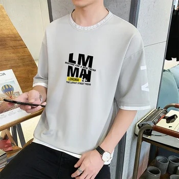 

Weilinte 2019 Summer Dress Short Sleeve Male Knitting Tshirt TeeHigh Quality Streetwear Round Sleeve T-shirt gym