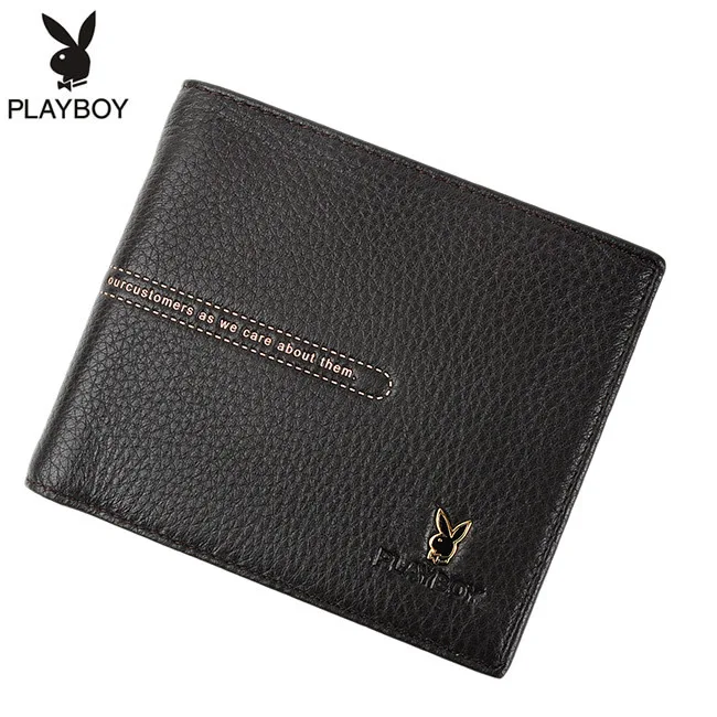 

Shoppe Genuine Product PLAYBOY MEN'S Wallet Two Fold Cow Leather Wallet Genuine Leather Card Bit More Wallet Men's