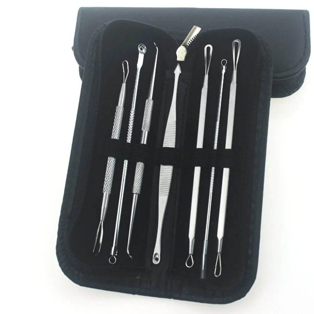 7pcs set Closed acne needle blackhead acne beauty pin squeeze pox inclined elbow to Zhifang tweezers 5