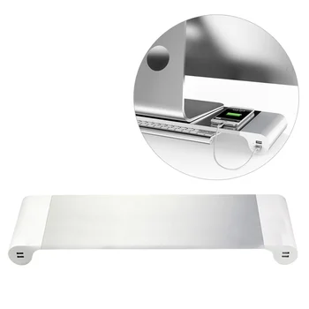 4 USB Ports Multi-function Desktop Monitor Stand Computer Screen Riser Strong Laptop Stand Desk Holder Notebook TV Shelf with US 1