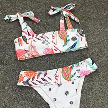 Новое Сексуальное Белое Бикини с принтом, женская одежда для плавания, женский купальный костюм, комплект бикини из двух предметов, купальный костюм, спортивный костюм для плавания A1820
