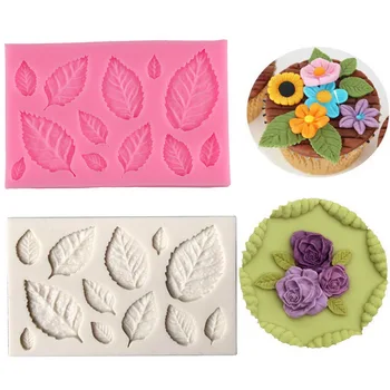 

Leaves Shaped 3D Reverse Molding Fondant Cake Silicone Mold Polymer Clay Molds Decoration Tools 98x63x7mm