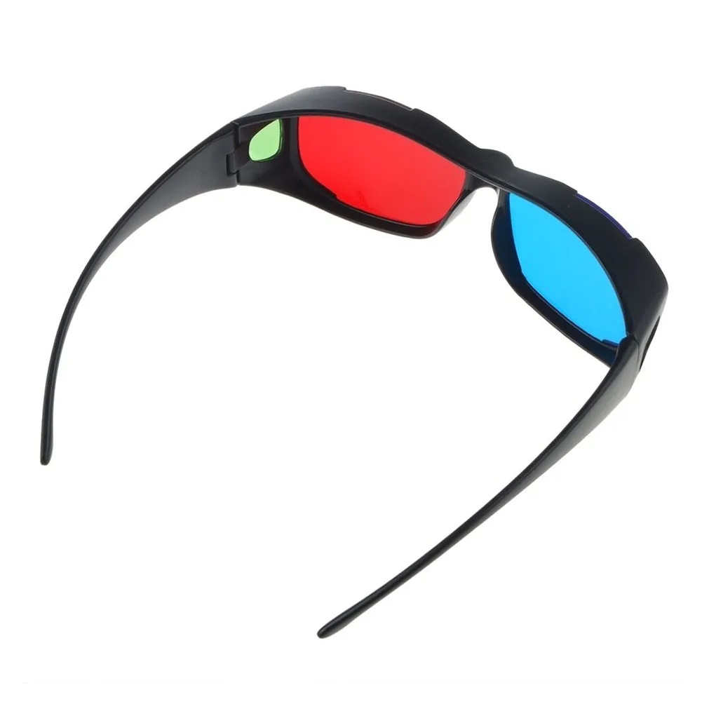 2PCS 3D Glasses Red Blue Ultra Clear Universal Dimensional Anaglyph Easy Wear TV Game Cinema DVD Vision Movie Black Frame