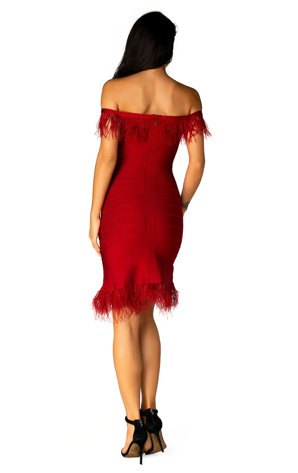 Новое поступление женское Красное хаки черное платье без бретелек Vestido знаменитое вечернее облегающее платье